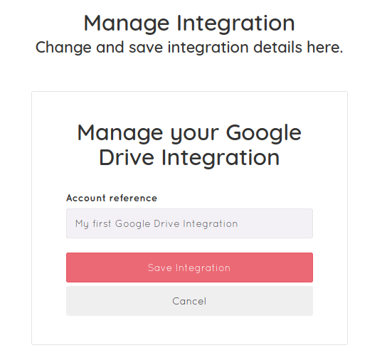 Name your Google Drive integration