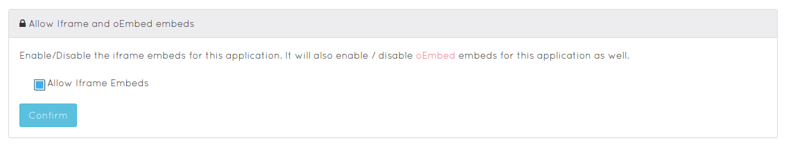 Iframe Embeds disabled