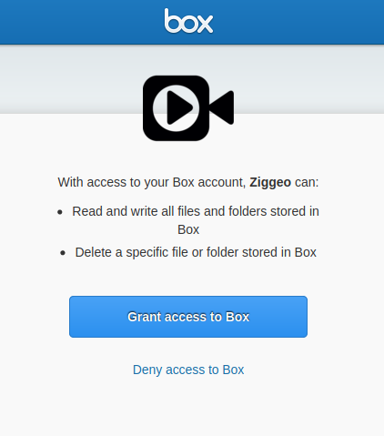 Box - confirm and grant permission