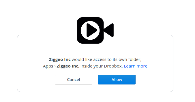 Dropbox confirm folder