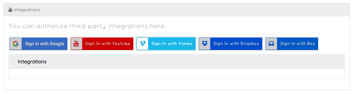 Sign in with Vimeo