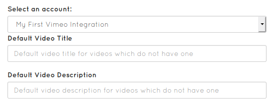 Auto push - Vimeo integration fields