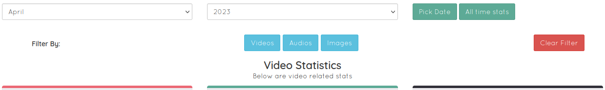 Stats Page: Dashboard media options for videos only