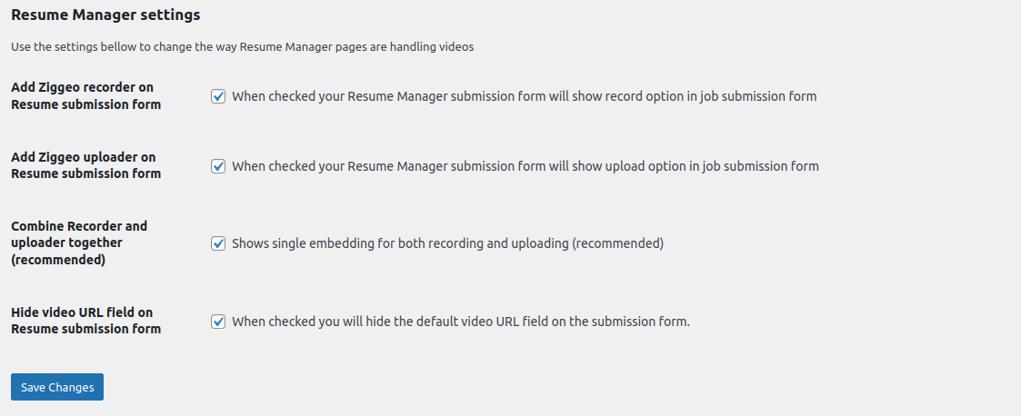 Job Manager integration settings