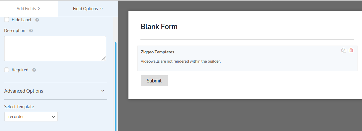 WPForms integration Ziggeo Templates field