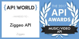 Banner showcasing that Ziggeo won API award in 2017
